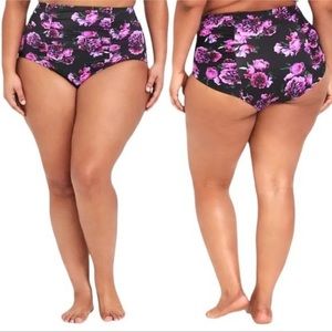 Torrid purple floral swim bottoms